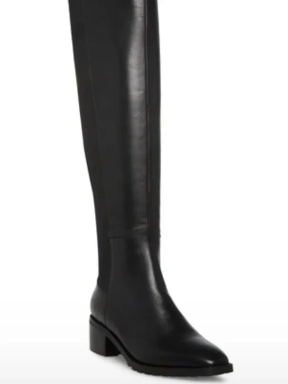 Biondo Sierra Waterproof Black Leather Over-the-Knee Lug Sole Boot - 8